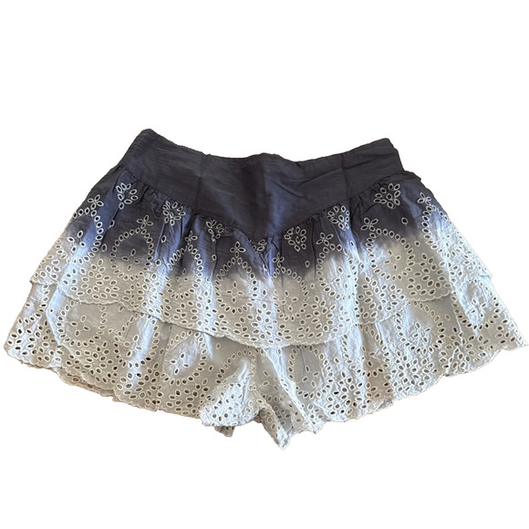 RAGA Dresses & Skirts - Raga Anthropologie Blue Ombre Eyelet Skort Lined Cotton Womens Medium M Boho
